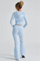 Conjunto de dos piezas de moda para mujer, Top con capucha, pantalones informales, ajustados, primavera - details 30