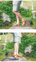 Novedad de verano, sandalias para hombre, sandalias romanas clásicas de cuero, zapatos de playa para exteriores, sandalias informales para senderismo acuático para hombre - details 12