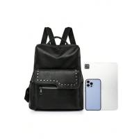 Mochila De Hombro PU Para Mujeres Con Diseño De Tachuelas, Multifuncional Para Viajes O Viajes De Negocios - details 4