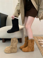 Botas de pila de fondo plano vintage Botas occidentales ajustadas Manga de cabeza redonda - details 7