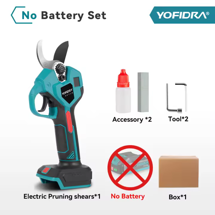 YOFIDRA Tijeras de podar eléctricas sin escobillas de 38 mm, 2 velocidades, inalámbricas, para árboles frutales, bonsáis, tijeras eléctricas para batería de 21 V y 18 V - 1