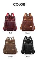 Bolso vintage para mujer, mochila de cuero de gran capacidad para viajes diarios, mochila para mujer, compras - details 0