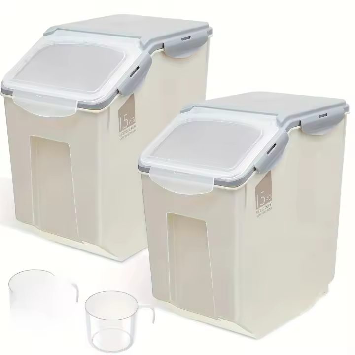 Contenedores de Alimentos para Mascotas Airtight de Gran Tamaño Paquete de 2, Capacidad de 15.88KG, a Prueba de Fugas - 1