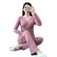 Conjunto de ropa de lactancia de maternidad fina para amamantar, pijama de posparto, otoño e invierno - details 0