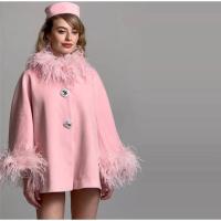 Abrigos elegantes con cuello de plumas para mujer, chaquetas informales lisas con una botonadura, prendas de vestir holgadas y elegantes para otoño - details 8