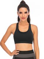 Tops cortos cruzados para mujer, camisa deportiva negra de manga corta para Yoga - details 1