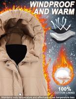 Chaleco de algodón medio largo con abrigo Chaleco grueso y cálido con cremallera para mujer en invierno - details 3