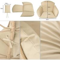 Sillón Colgante de jardín, Silla Mecedora Hamaca para Exterior, Estructura de Metal Nido de ratán y Cuerda + cojín Asiento Acolchado y reposacabezas, diseño Moderno, 198 x 110 x 95 cm (Beige) - details 4