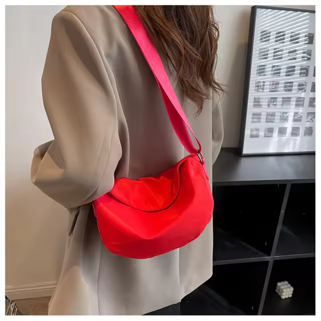 Bolsos de hombro de tela a la moda para mujer, bolsos cruzados informales para jóvenes, bolsos sólidos, bolsos de mensajero para mujer - 1