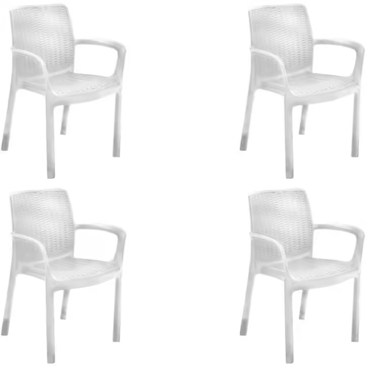 Interior y Exterior con reposabrazos Ideal para Jardines y terrazas, apilable, Resina con Acabado de ratán - 1