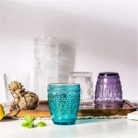 Vasos de vidrio de 300ml, copa de vino con relieve Vintage, vasos para beber de jugo de Emment, copas surtidas de champán - details 14