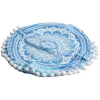 Funda de almohada redonda de Mandala para el hogar, cubierta de cojín bohemia de 40CM con estampado de flores para Hotel - details 4