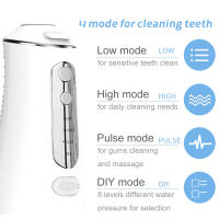 Irigador Dental Portátil Profesional 300ml, 4 Modos, 6 Chorros, Impermeable IPX7, Recargable por USB - details 0