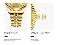 Reloj de Pulsera de Cuarzo Analógico NIBOSI Resistente al Agua, Diseño Delicado, Oro, Acero Inoxidable para Mujeres - details 6