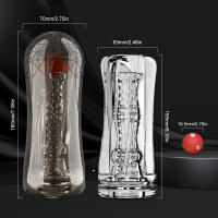 Taza masturbadora masculina automática, vibración, mamada, succión de pene, máquina vibradora, silicona transparente, Coño suave, Vagina, Juguetes sexuales, productos para adultos para hombres - details 2