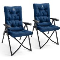 Silla de Camping Plegable de Lujo Capacidad de 150 kg Tamaño Pequeño Silla de Jardín Acolchada con 4 Posiciones Silla de Pesca Ajustable para Balcón - details 13