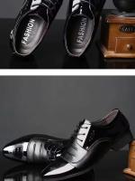 Exquisita artesanía, nuevo estilo asequible de zapatos de pantorrilla para uso formal de negocios para hombres y diseño de cuero grande. - details 1