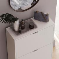 Diseños Zapatero con 2 cajones, Ahorro de Espacio, con 2 cajones abatibles, Mueble para Pasillo y Sala de Estar, 100% Certificado FSC (Blanco) - details 6