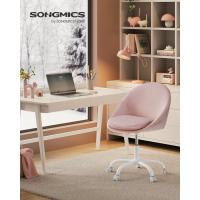 Silla de Oficina en Casa, Silla Giratoria de Algodón y Lino, Silla de Escritorio, Acolchada con Espuma, Altura Ajustable, para Estudio, Dormitorio, Azul Pálido OBG020Q01 - details 25