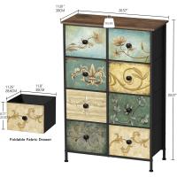 Mueble de Almacenamiento Cómodo con 9 Cajones Diseño Industrial de Metal con Superficie de Madera y Cajones de Tela para Sala de Estar, Habitación Infantil, Pasillo Estilo Rústico - details 12