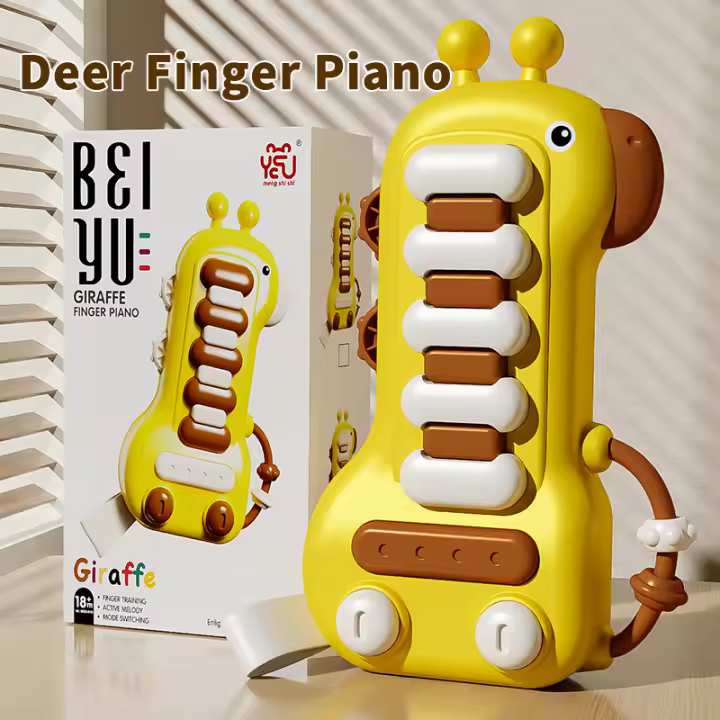 Instrumento Musical para bebé, bonito Girraf, Educación Temprana, música, campana de mano, Piano, tambor, Montessori, juguete infantil, regalos de 0-12 meses - 1