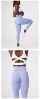 Leggings de contorno sin costuras moteado para mujer, mallas suaves de entrenamiento, trajes de Fitness, pantalones de Yoga, ropa de gimnasio de cintura alta, nuevo - details 4