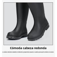 Botas de Lluvia de Tacón Alto Impermeables Zapatos de Invierno Cálido para Mujeres con Boca Ancho - details 16