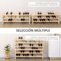 Botellero para vino de 72 botellas, botellero de madera de 6 niveles, botellero vertical con capacidad de carga de 100 kg para cocina, comedor, bar, 114x28x85 cm, madera natural. - details 2