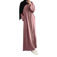 Elegante Falda Maxi de Caftán de Secuencia Larga Vestido Islámico de Moda para Mujeres - details 2