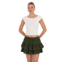 Nueva Falda Culotte Pastel Dulce Anti-Luz con Cintura Elástica y Cordón para Mujer, Verano 2025 - details 13