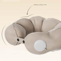 Almohada de viaje inflable con inflado prensado, cómoda almohada ligera en forma de U, soporte para cabeza y cuello, ahorra espacio - details 2