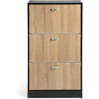 Mínimalista Diseño de Puerta Oscilobatiente 6 Baldas para 28 Zapatos Estructura Blanco/Taupe - details 13