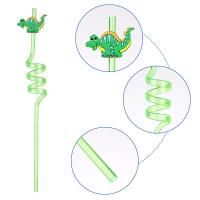 Pajitas reutilizables con diseño de dinosaurio para niños, suministros coloridos para fiestas, decoración para beber, de plástico, 8 piezas - details 4