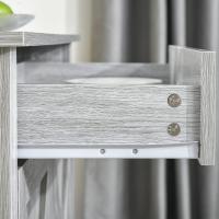 Buffet 1 Cajón 2 Puertas Estante Interior Ajustable Mueble Auxiliar Decorativo Comedor 80x397x80 cm Gris - details 7