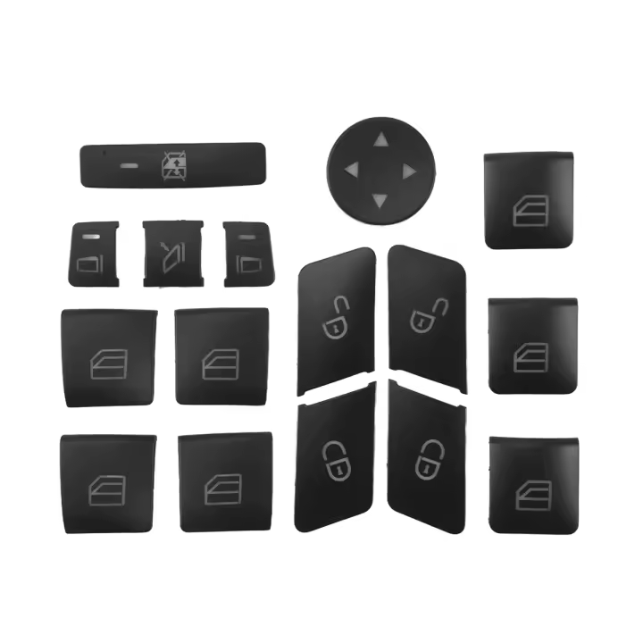 Cerradura de memoria para puerta de coche, botón de elevación de vidrio para ventana, pegatina para Mercedes Benz CLA/GLA/GLK/GLE/CLS/GL/ML/A/B/E, 16 piezas - 1