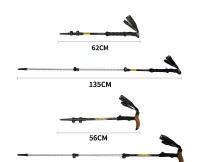 Bastón plegable para exteriores, bastones de Trekking portátiles para acampar, Alpenstock telescópico ajustable para senderismo y montañismo - details 5