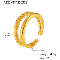 Mujeres de moda geométrica modelo Único de Maple inoxidable Anillo de joyería de moda Irregular Dedo Abierto Anillo para Niños Fiesta Cumpleaños Gift - details 6
