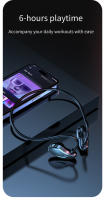 Auriculares inalámbricos deportivos de conducción de aire, audífonos HiFi con Subwoofer, estéreo, gancho para la oreja, micrófono, Bluetooth 5,3 - details 5