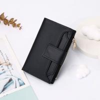 Cartera de cuero PU multifuncional portátil, cartera corta con cremallera de estilo coreano, monedero, tarjetero plegable de Color caramelo para uso diario - details 4