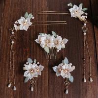 Tocados de novia de aleación, accesorios para el cabello de vestido de novia de colores claros de plástico, nuevo adorno colgante de estilo chino - details 0
