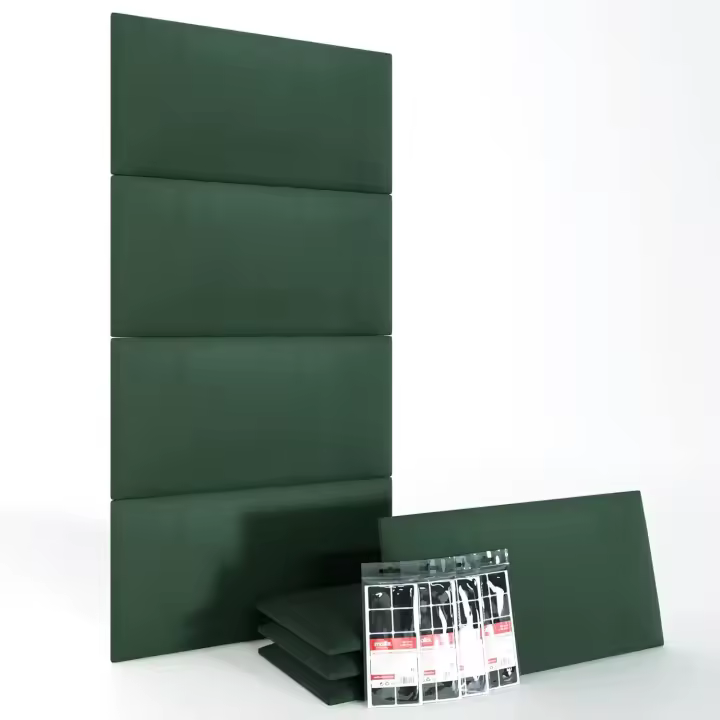 30 x 60 cm, Juego de 8 Piezas, Cabecero para Cama, Salón, Pared Decorativa, Tapizado Decoración 3D Moderna para Dormitorio, Insonorizante, Cojines Acústicos de Pared, Verde - 1