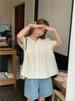 Blusa de verano para mujer, camisa de primavera, blusa para mujer, Blusas largas de gasa, informales, elegantes, Vintage, de manga larga, holgada de gran tamaño, blanca - details 15