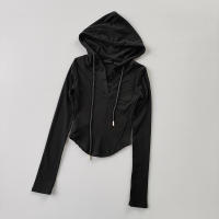Sudadera Deportiva con Capucha Top Corto Ajustado Hilo Seco Moda de Yoga y Correr - details 2