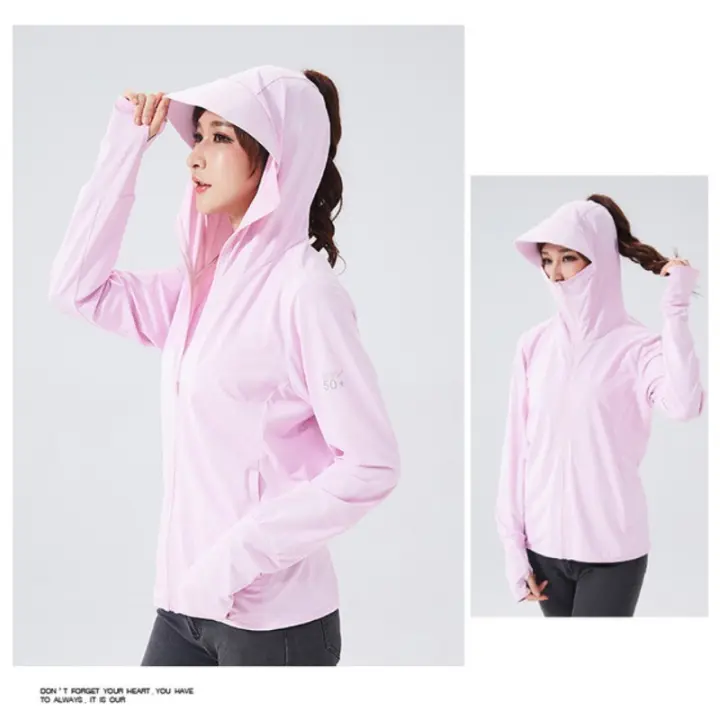 Sudadera de Manga Larga de Verano Protección UV, Secado Rápido, Chaqueta con Capucha para Mujer, Sudadera Fina para Playa - 1