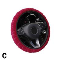 Funda de felpa para volante de coche, cuero corto suave y cálido, antideslizante, decoración de coche para hombres y mujeres, invierno - details 14