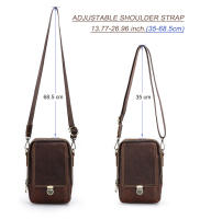 Bolso de Bandolera Casual para Hombres CONTACT'S de Cuero Genuino con Bolsillo para Teléfono Bolso de Cintura para Viajes Material de Lining Poliéster Tamaño Pequeño Estilo de Moda con Rayas - details 7