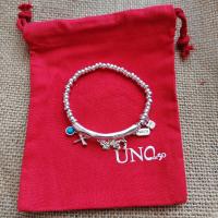 UNOde50-Pulsera de trébol de cuatro hojas con colgante de borla y diseño de niño, herradura, buena suerte - details 2