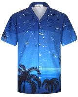 Camisa hawaiana de moda de verano, camisa casual de playa Aloha con estampado de cocoteros y botón grande de manga corta 6XL para hombre - details 6