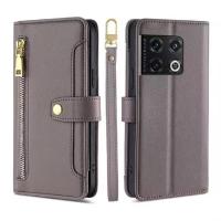 Funda protectora de cuero para OnePlus 10 Pro 5G, moda multifuncional magnética con cremallera y colgante - details 8