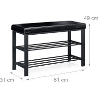 RecibidorEntradaVestidor6-8 ParesMetal-Cuero Sintético2 Pisos49x81x31 cmBlanco - details 7